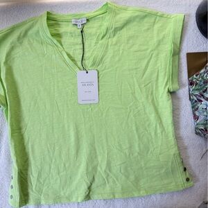 Lime Green V-Neck T-Shirt